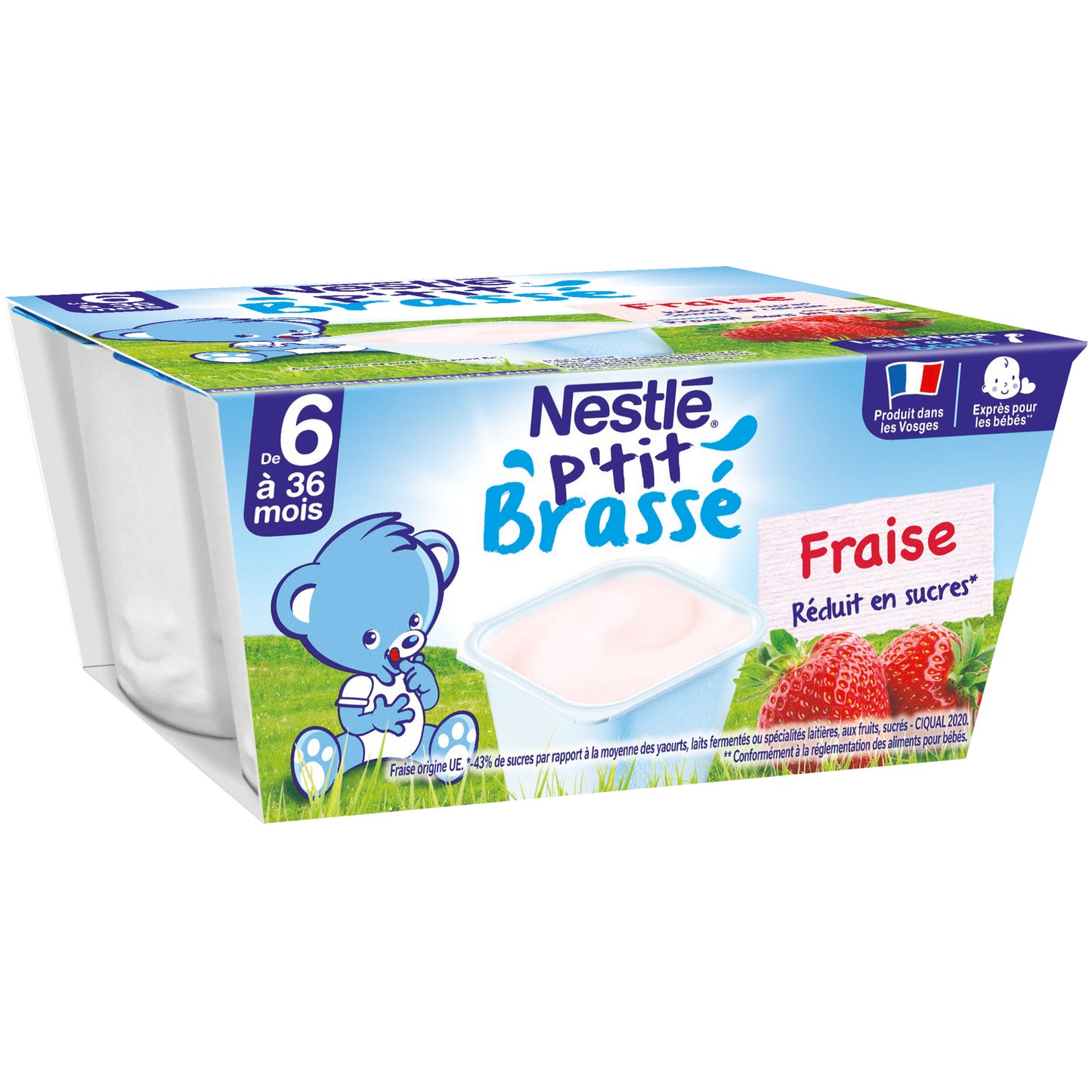 Desserts bébé 6+ mois, fraise NESTLE P'TIT BRASSE - épicerie les 3 gourmets bébés