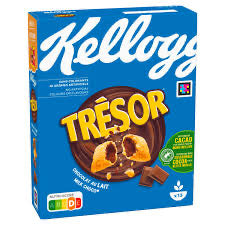 Céréales Trésor chocolat au lait KELLOGG'S 375 g - épicerie les 3 gourmets biscottes-tartinades-de-pain-grille-cereales-et-barres-de-cereales