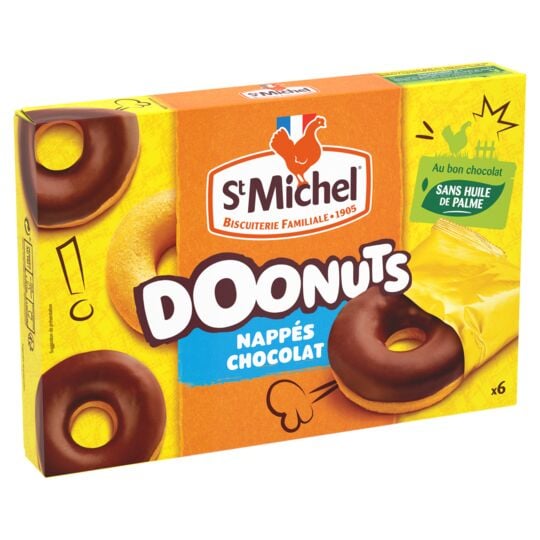 Gâteaux Doonuts nappés chocolat lait ST MICHEL 180G - épicerie les 3 gourmets BISCUITS