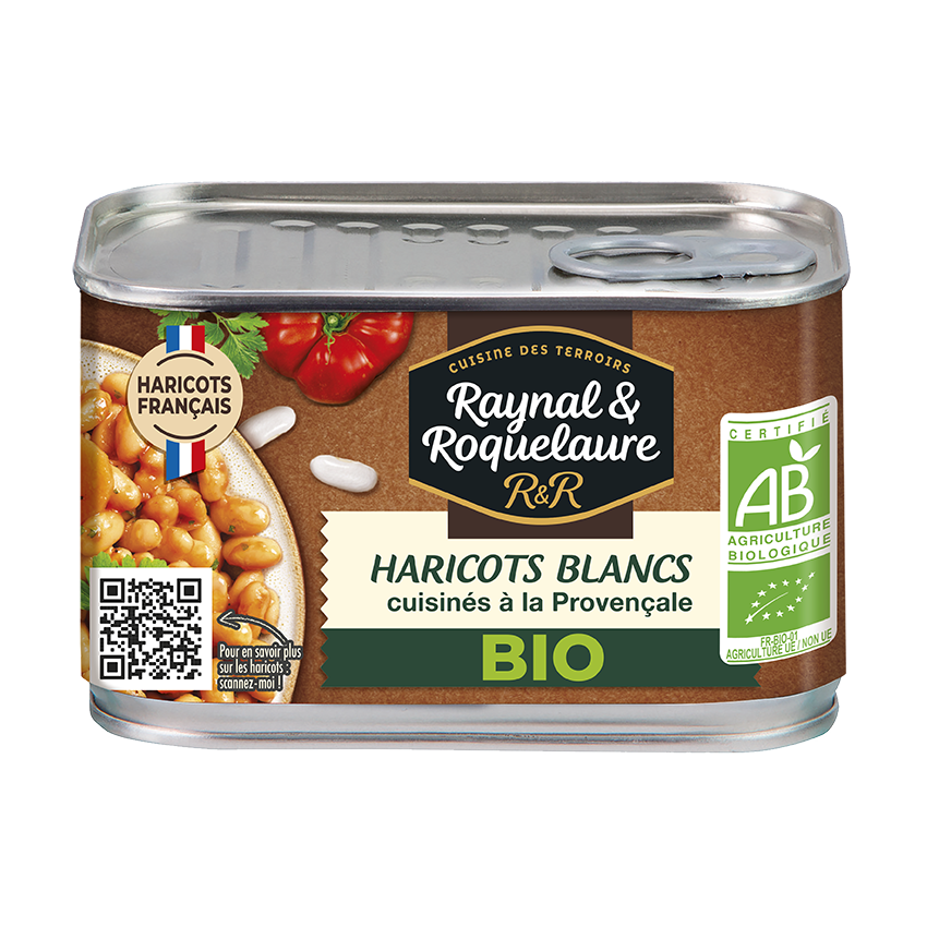 Raynal et Roquelaure HARICOTS BLANCS BIO À la provençal 400G - épicerie les 3 gourmets CONDIMENTS & SAUCES