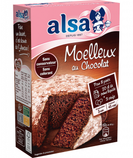 ALSA MOELLEUX AU CHOCOLAT 435 G - épicerie les 3 gourmets Sucres, Farines, Coulis et Préparations Gateaux