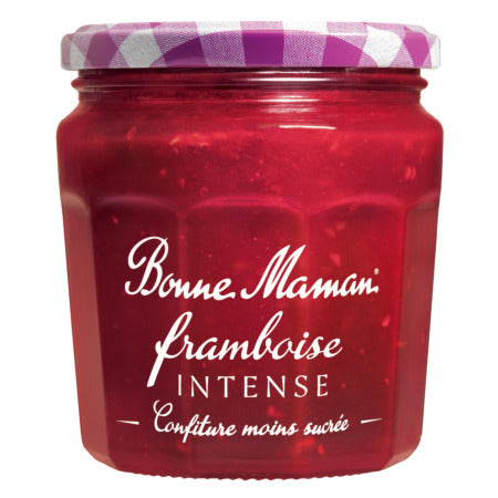 BONNE MAMAN CONFITURE FRAMBOISE INTENSE 335 G - épicerie les 3 gourmets confitures-compotes-et-cremes