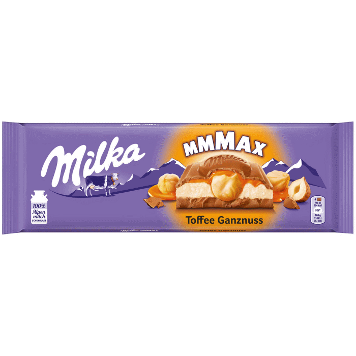 Milka MMMAX Tofee Wholenut 300g - épicerie les 3 gourmets Chocolat