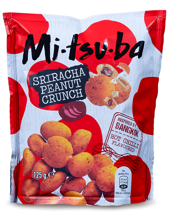 MI-TSU-BA Cacahuètes enrobées sauce Sriracha 125g - épicerie les 3 gourmets Chips et apéritifs
