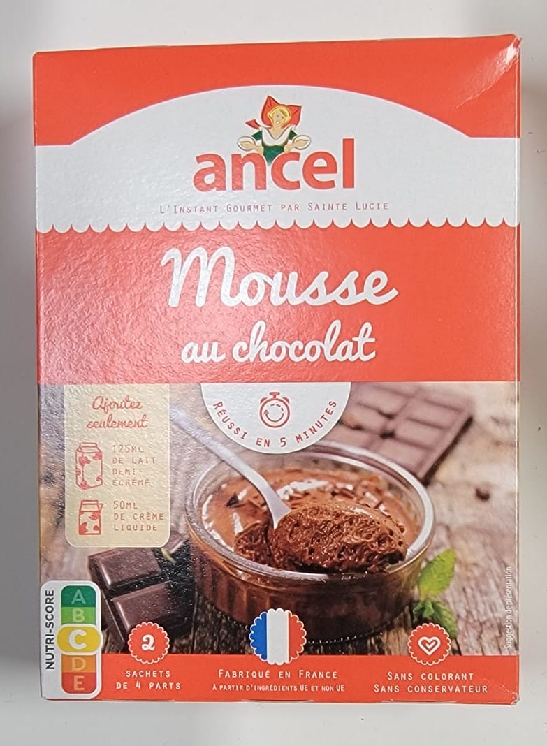 ANCEL MOUSSE AU CHOCOLAT 190 G - épicerie les 3 gourmets Sucres, Farines, Coulis et Préparations Gateaux