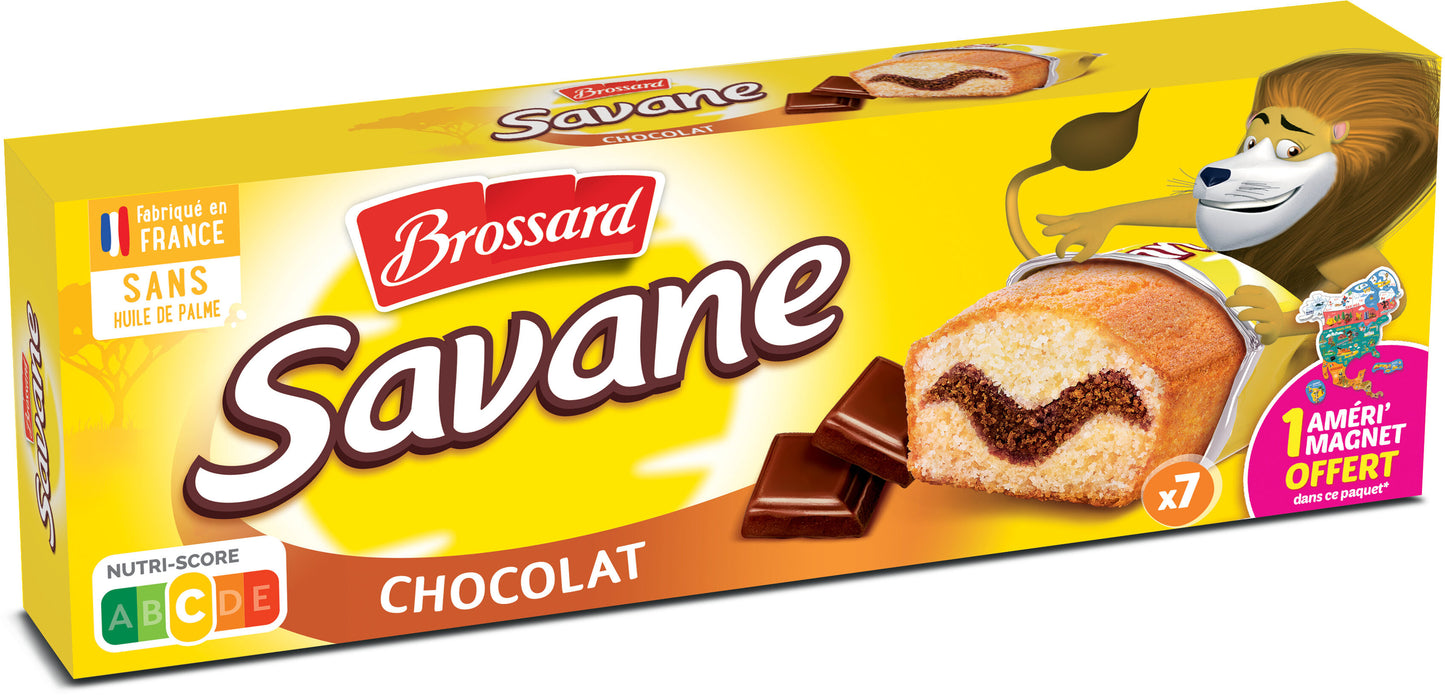 BROSSARD Savane Bro gâteaux fourrés chocolat sachets individuels 7 gâteaux 210g - épicerie les 3 gourmets BISCUITS