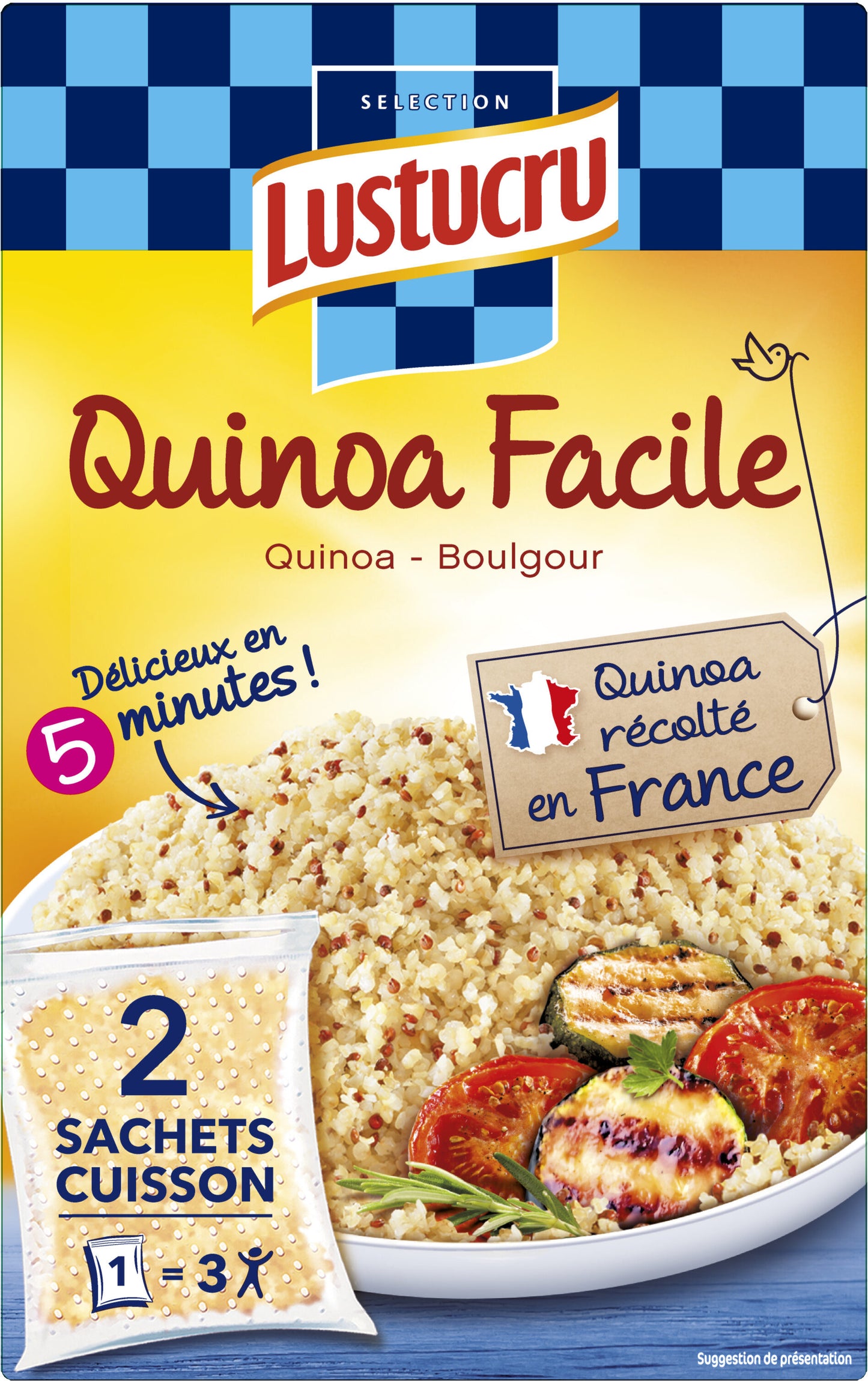 LUSTUCRU SELECTION Quinoa Facile Quinoa-Boulgour 300g - épicerie les 3 gourmets Aide à la Cuisine