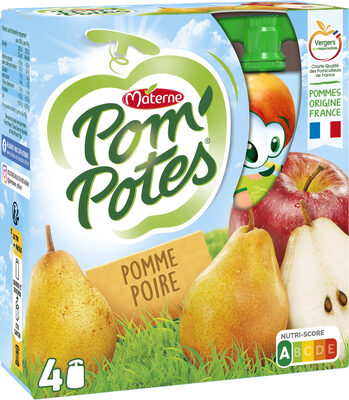 MATERNE POM POTES 360 G POMME POIRE 4X90 G - épicerie les 3 gourmets bébés