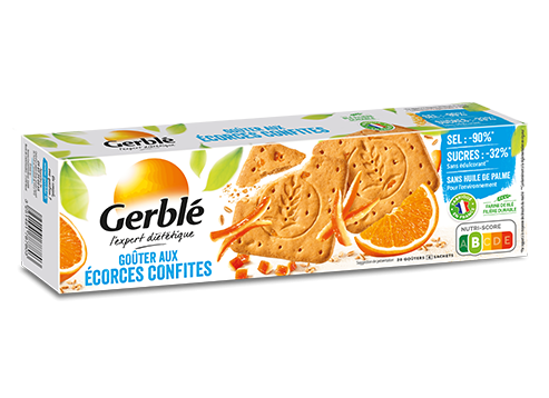 GERBLE Goûter aux écorces confites moins de sucres biscuits 360g - épicerie les 3 gourmets BISCUITS