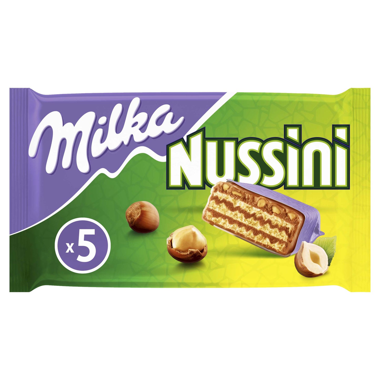 Barres chocolatées MILKA Nussini barre chocolatée croustillante gaufrette 5 barres 5x31,5g - épicerie les 3 gourmets Chocolat