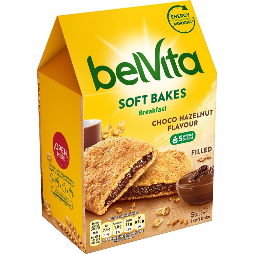 BELVITA Biscuits petit-déjeuner moelleux cœur chocolat noisette, - épicerie les 3 gourmets