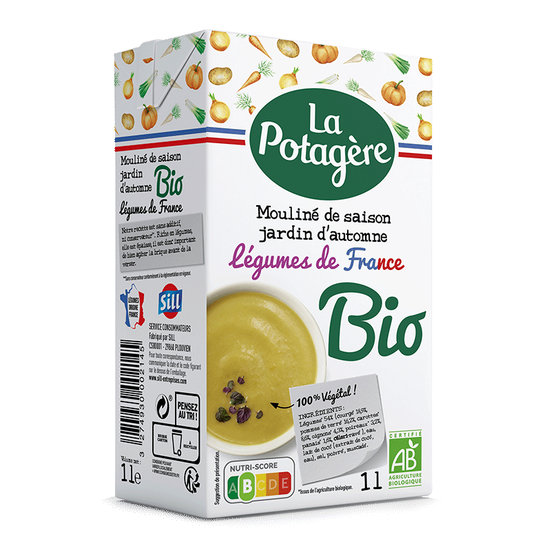 Mouliné de saison Jardin d’automne Légumes de France 1L - épicerie les 3 gourmets SOUPE ET POTAGER