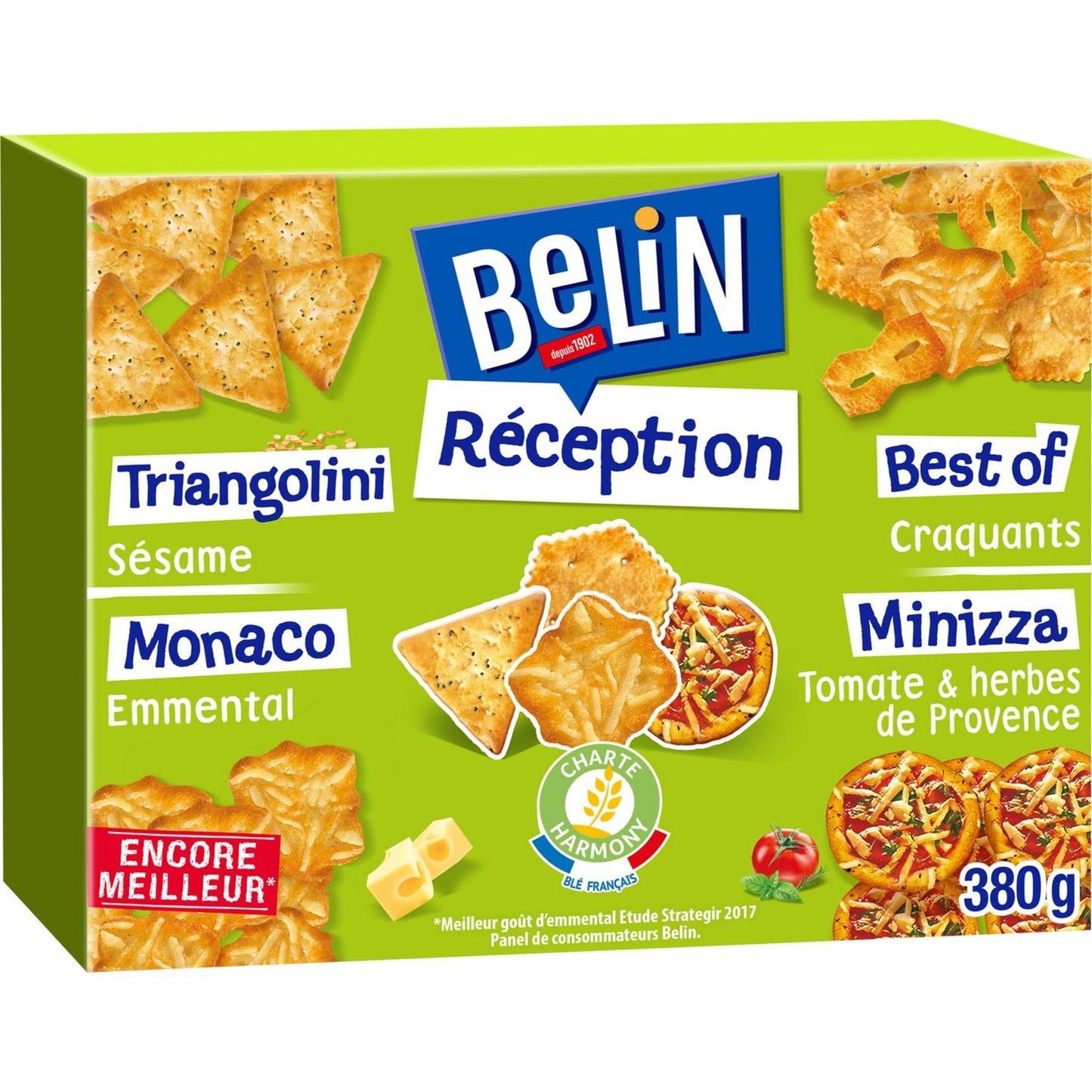 BELIN Boite réception assortiment triangolini monaco minizza et best of 380g - épicerie les 3 gourmets Chips et apéritifs