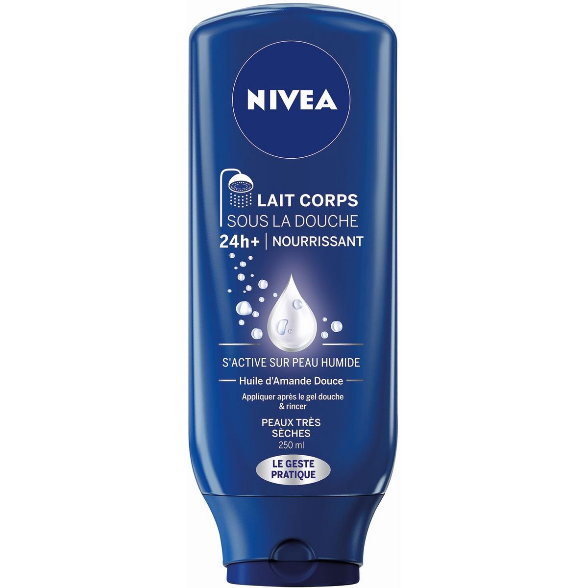 NIVEA Nivea Lait corps sous la douche amande douce peaux très sèches 250ml - épicerie les 3 gourmets Soins du corps
