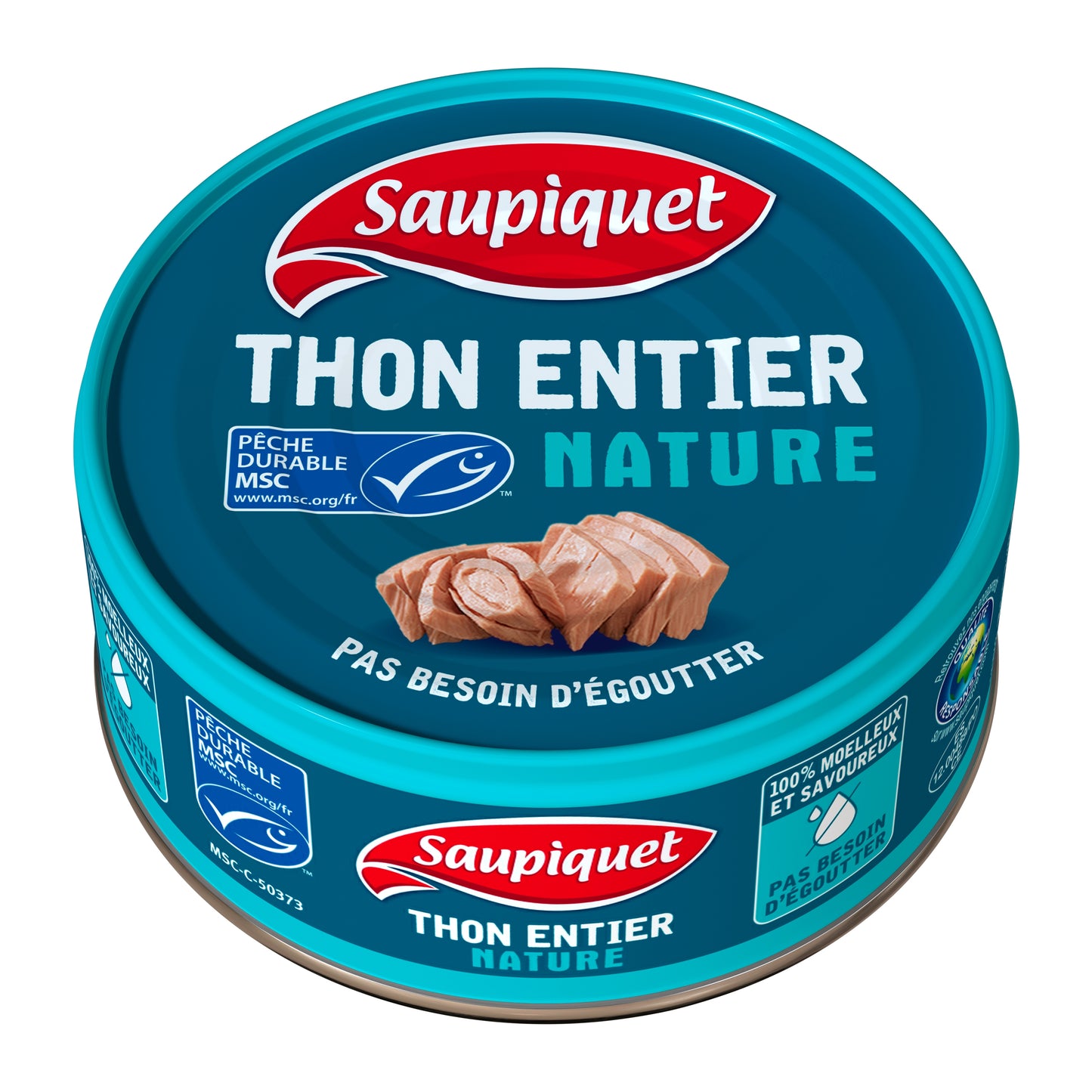 SAUPIQUET Thon entier nature MSC 140g - épicerie les 3 gourmets conserves-de-poissons