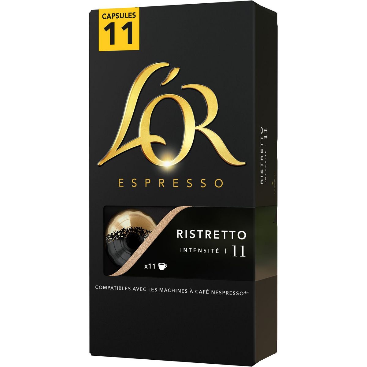 L'OR ESPRESSO Café ristretto en capsule compatible Nespresso 11 capsules 57g - épicerie les 3 gourmets Cafés, thés et boissons chaudes