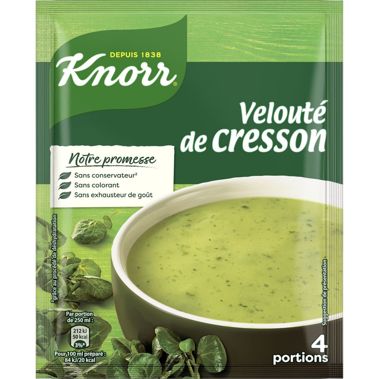KNORR Velouté de cresson déshydraté 4 personnes 53g - épicerie les 3 gourmets SOUPE ET POTAGER