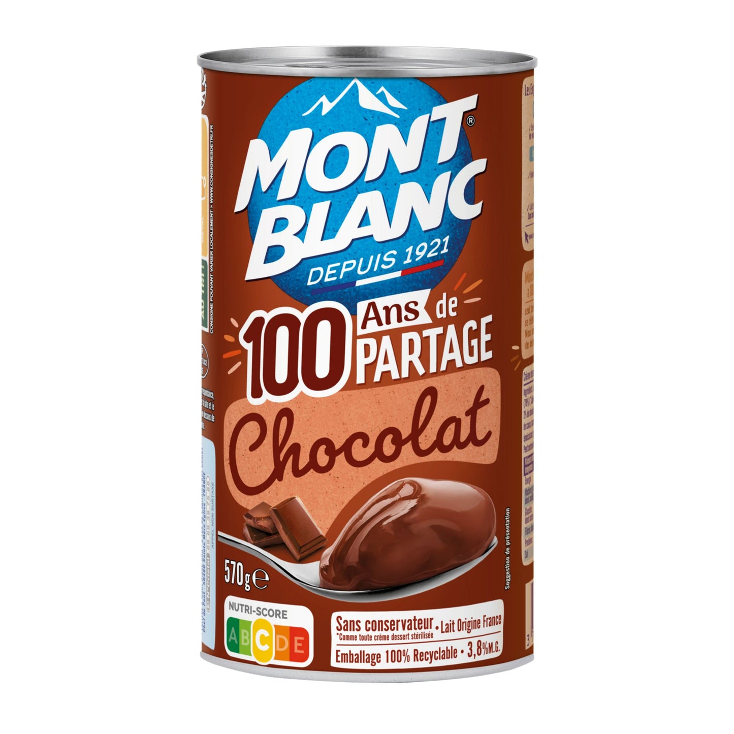 MONT BLANC Crème dessert saveur chocolat 570g - épicerie les 3 gourmets Sucres, Farines, Coulis et Préparations Gateaux