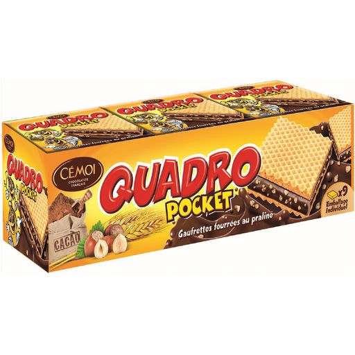 CEMOI Quadro pocket gaufrettes fourrées au praliné - épicerie les 3 gourmets biscuits-et-gateaux