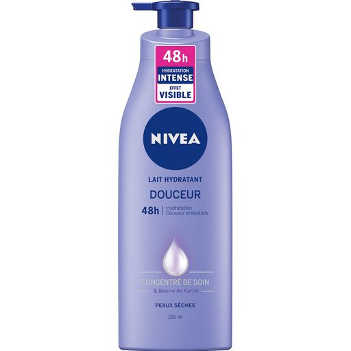 NIVEA Lait hydratant à la douceur de beurre de karité pour peaux sèches 250ml - Épicerie Les 3 Gourmets Soins du corps