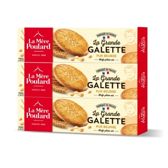 LA MERE POULARD Biscuits la grande galette lot de 3 boites de 135g - épicerie les 3 gourmets biscuits-et-gateaux
