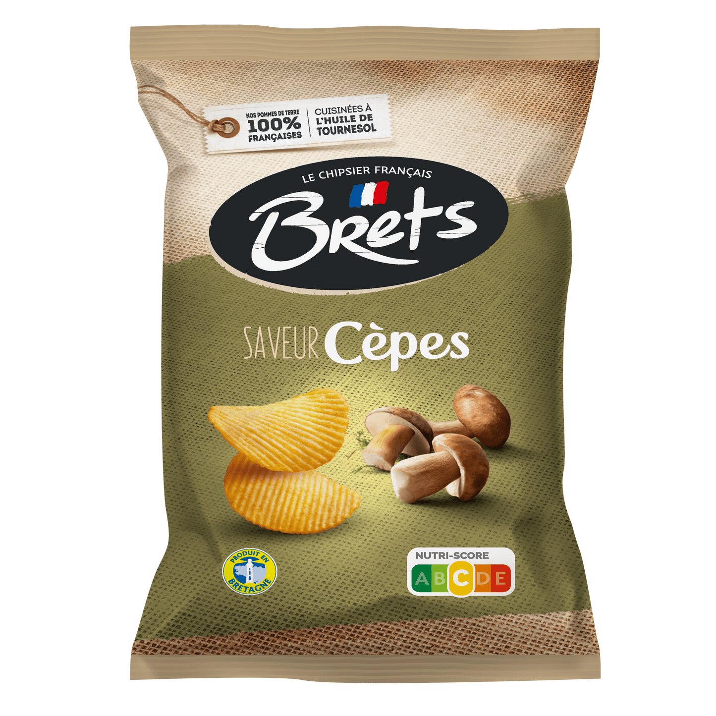 BRETS Chips Aromatisées Cèpes 125 g - épicerie les 3 gourmets chips-et-aperitifs