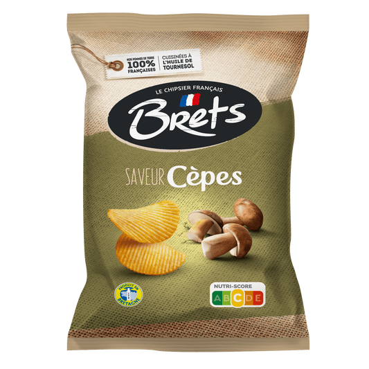 BRETS Chips Aromatisées Cèpes 125 g - épicerie les 3 gourmets chips-et-aperitifs