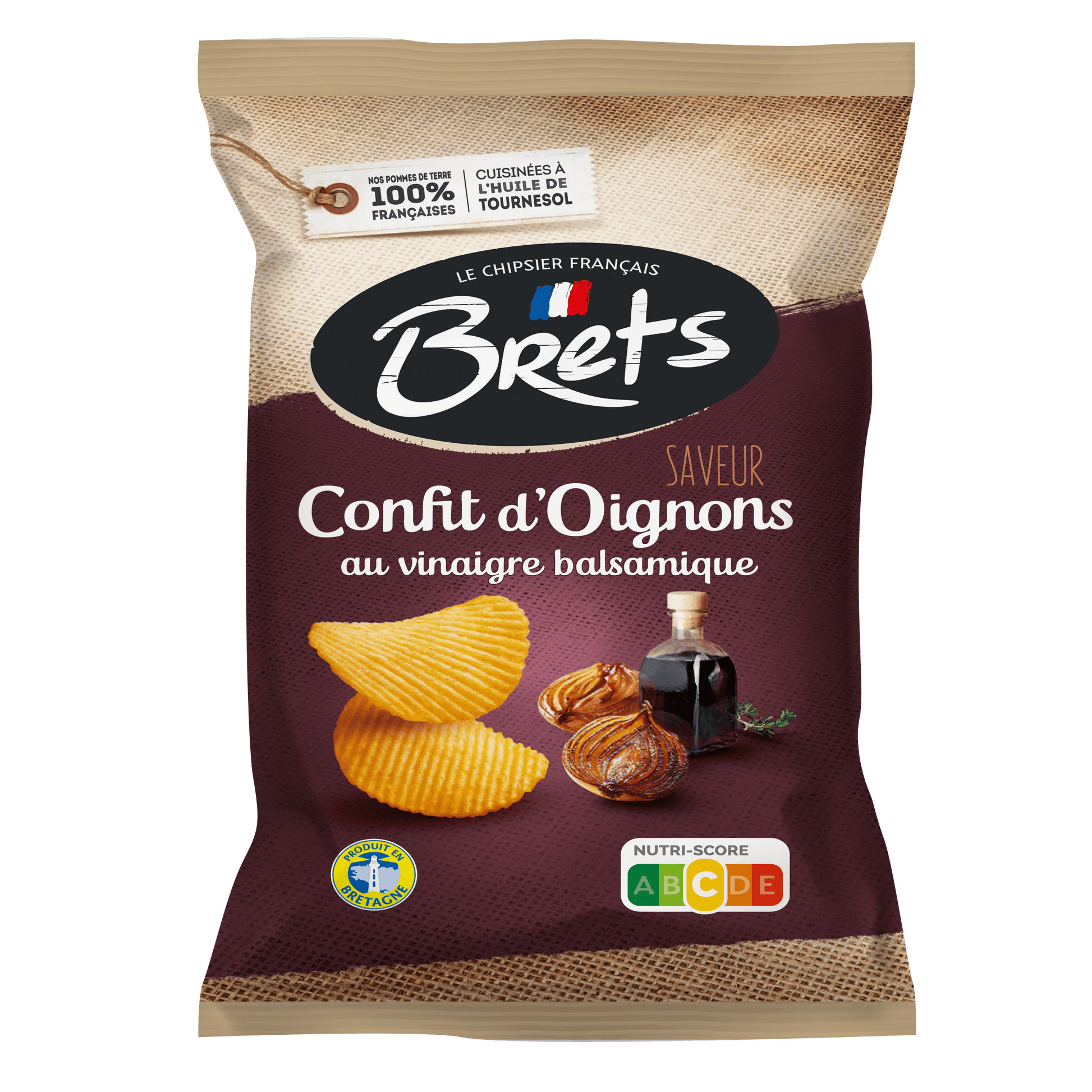 Chips Brets ondulées saveur Confit d'oignons au Vinaigre Balsamique - épicerie les 3 gourmets chips-et-aperitifs