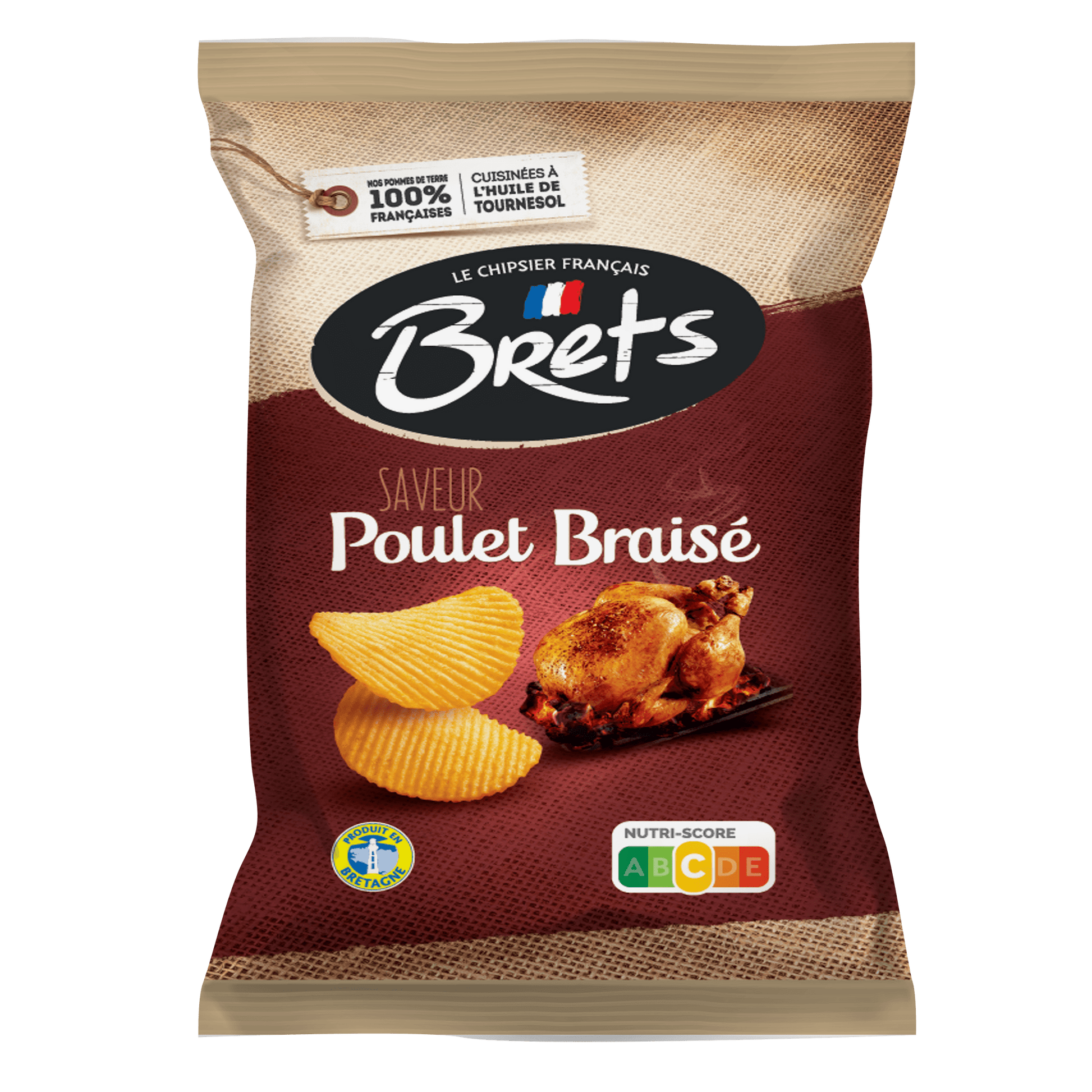 BRETS Chips Brets ondulées saveur Poulet Braisé - épicerie les 3 gourmets Chips et apéritifs