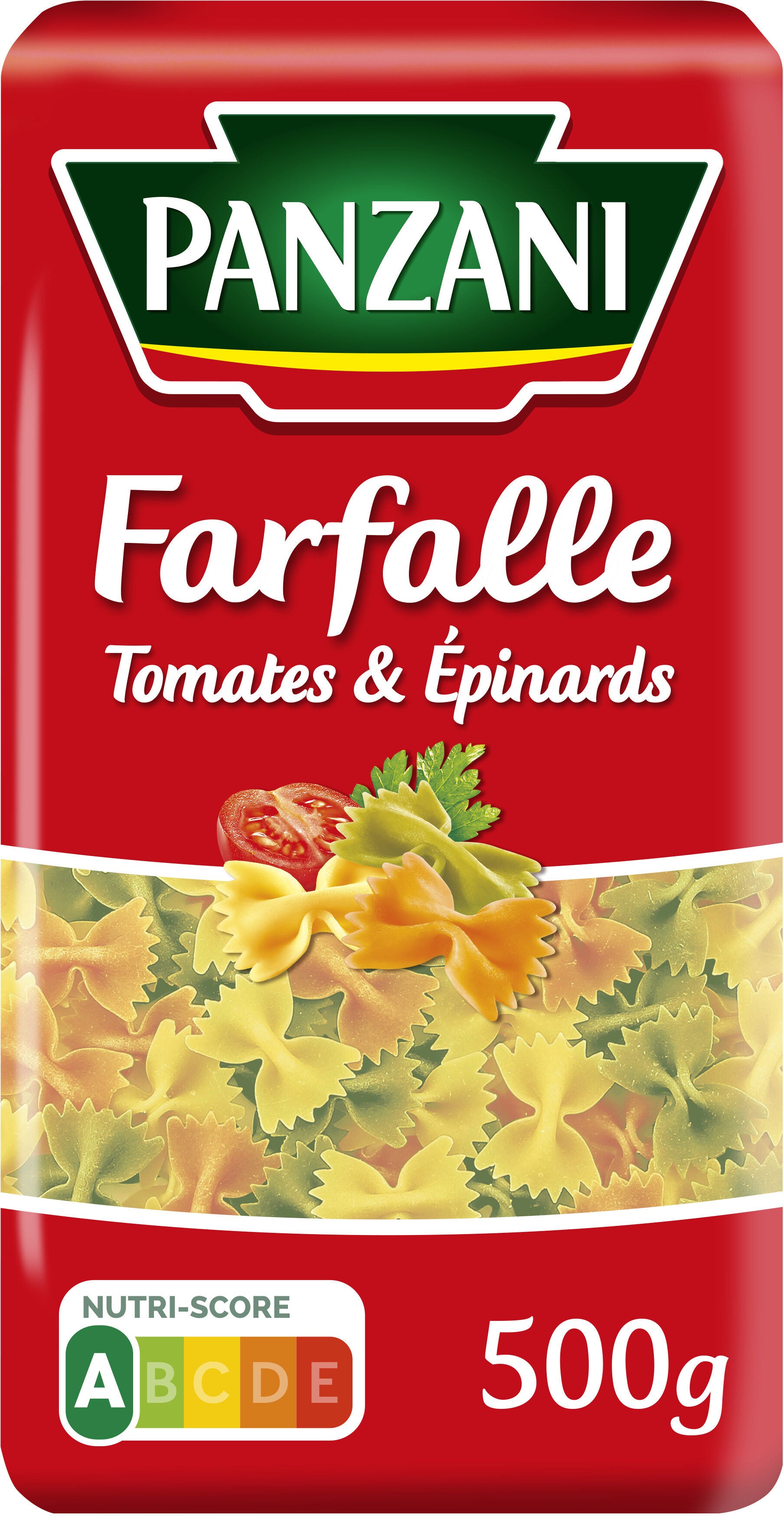 Pâte panzani Farfalle tomates & épinards 500g - épicerie les 3 gourmets sans-gluten