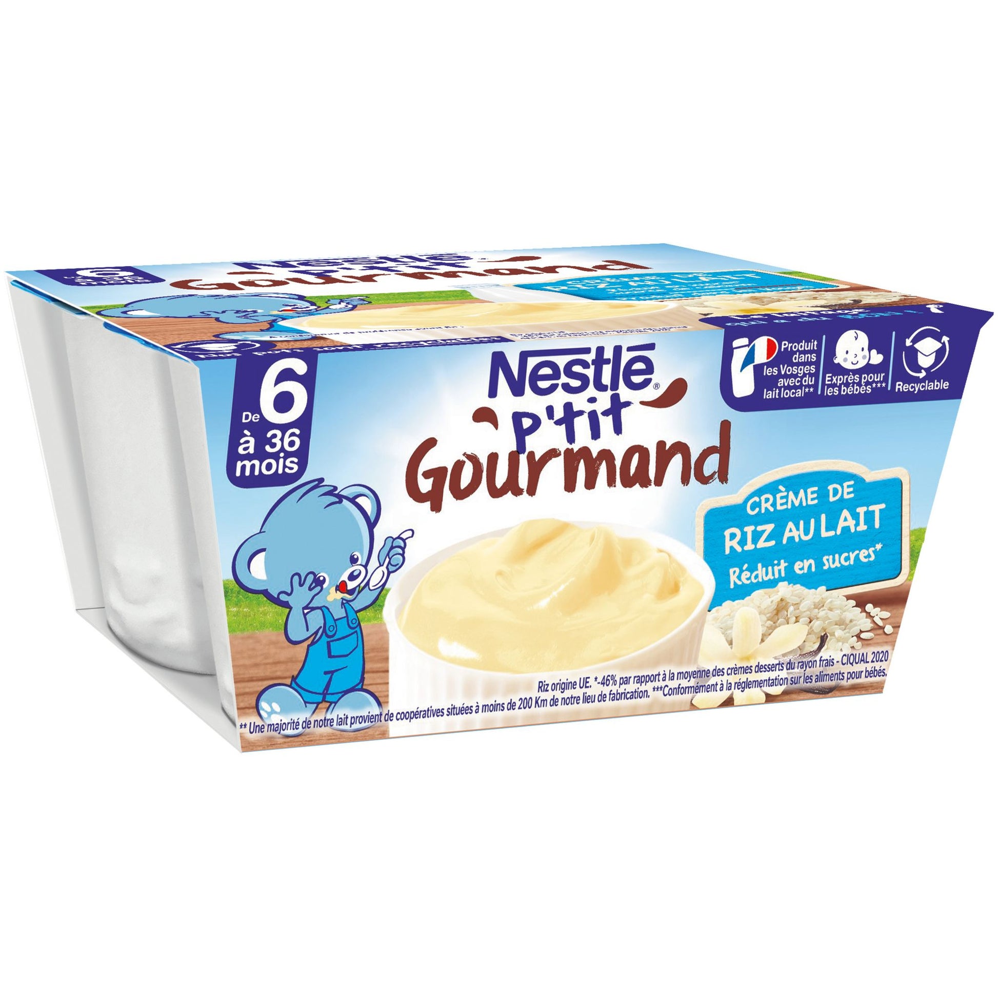 Desserts bébé dès 6 mois, banane NESTLE P'TIT BRASSE - épicerie les 3 gourmets bébés