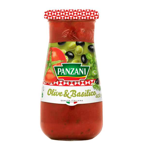 Panzani Sauce tomates cuisinées aux olives et au basilic - épicerie les 3 gourmets CONDIMENTS & SAUCES