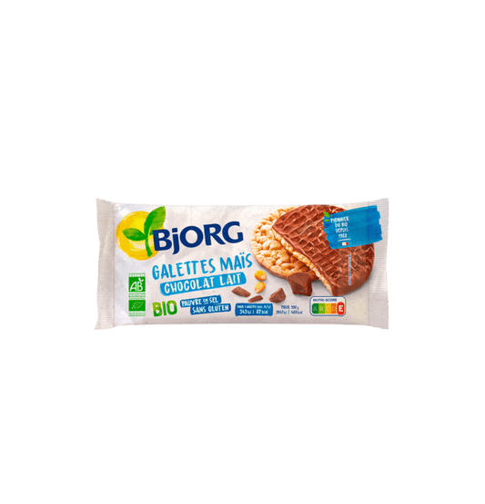 BJORG Galette de Maïs Chocolat Lait 100 g - épicerie les 3 gourmets biscottes-tartinades-de-pain-grille-cereales-et-barres-de-cereales