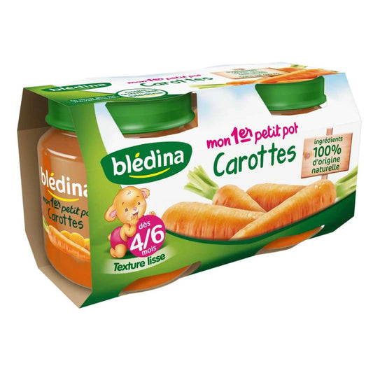 BLEDINA Mon 1er Petit Pot Carottes 2x130g - épicerie les 3 gourmets bébés