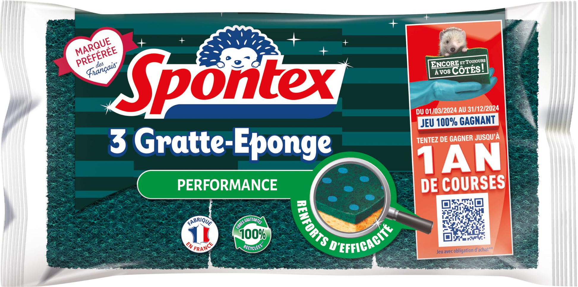Spontex Eponges Végétales 3 Gratounettes - épicerie les 3 gourmets Entretien & maison