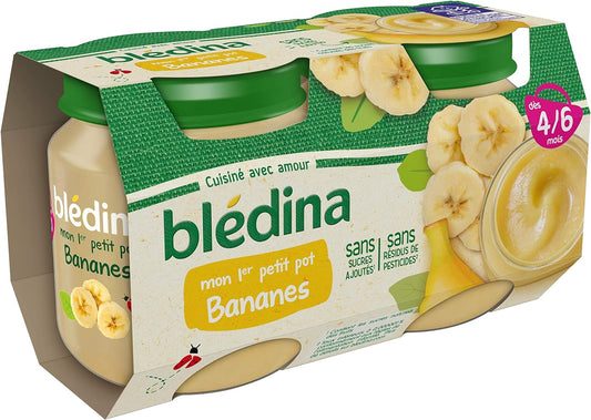Blédina Mon 1er Petit Pot Compote Bananes dès 4/6 mois 2 x 130 g - épicerie les 3 gourmets bébés