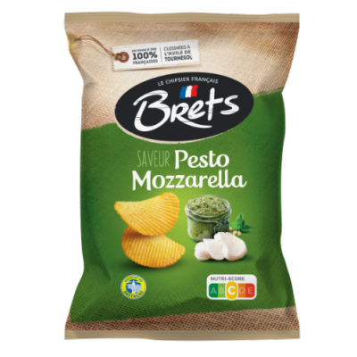 BRETS Chips ondulées saveur pesto mozzarella 125g - épicerie les 3 gourmets chips-et-aperitifs