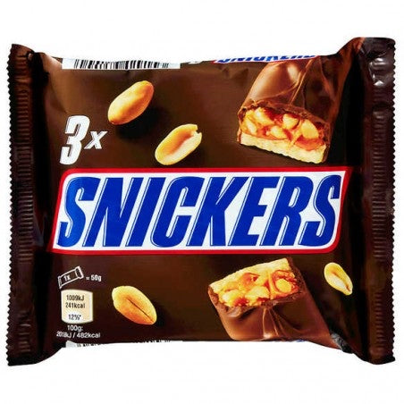 Snickers barre chocolat x 3 - épicerie les 3 gourmets Chocolat 