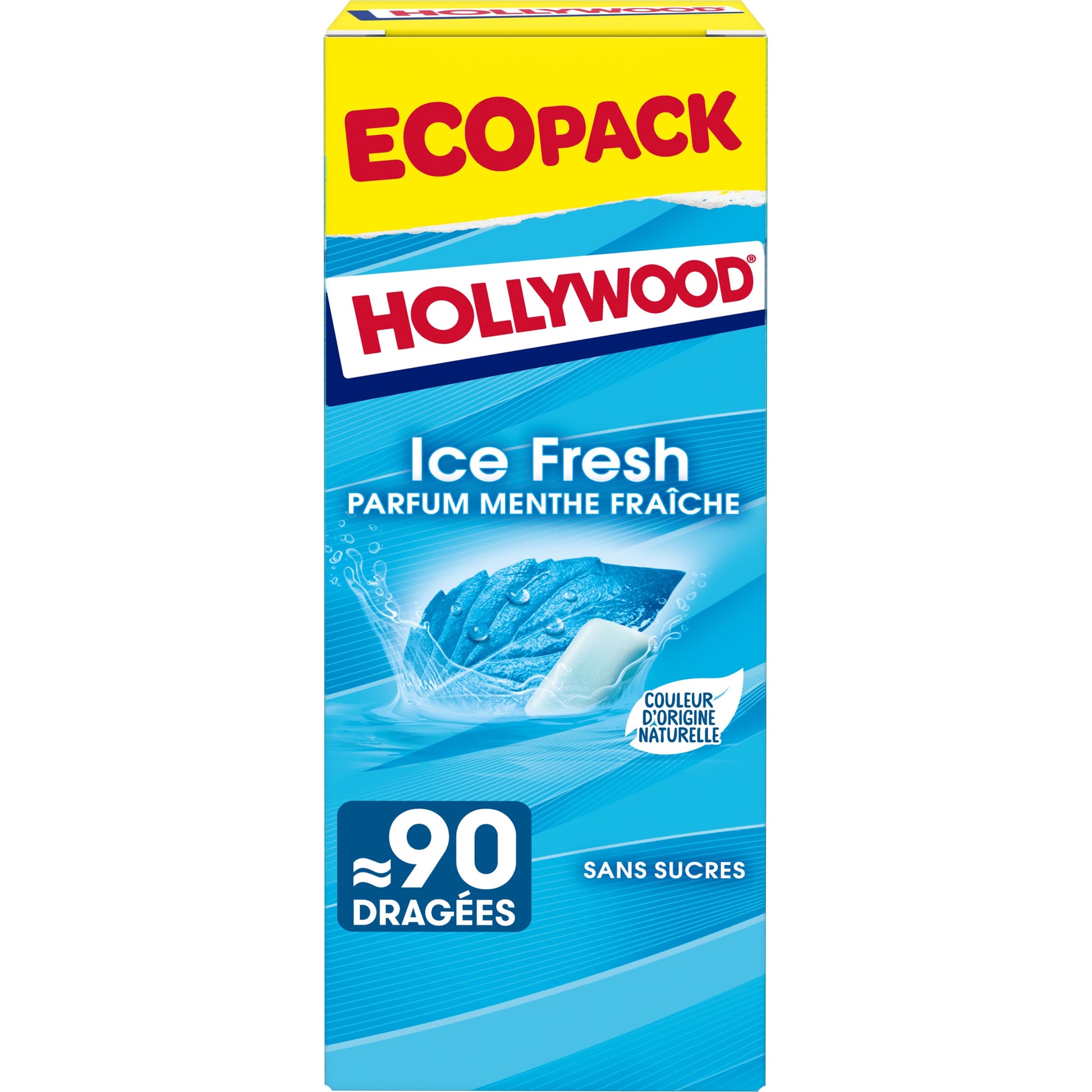 Chewing-gum parfum menthe fraîche sans sucres Ice Fresh HOLLYWOOD - épicerie les 3 gourmets Bonbons
