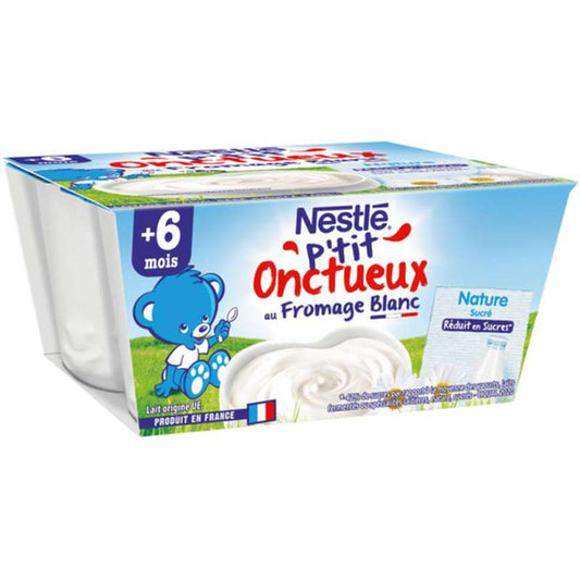 NESTLE P’tit Onctueux Nature 4 x 100 g - épicerie les 3 gourmets confitures-compotes-et-cremes