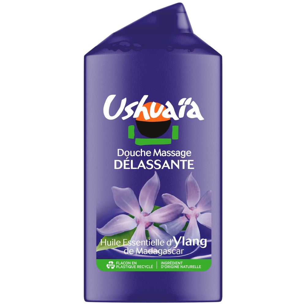 USHUAïA DOUCHE MASSAGE DÉLASSANTE YLANG 300 ml - épicerie les 3 gourmets Savons et Gels de douche