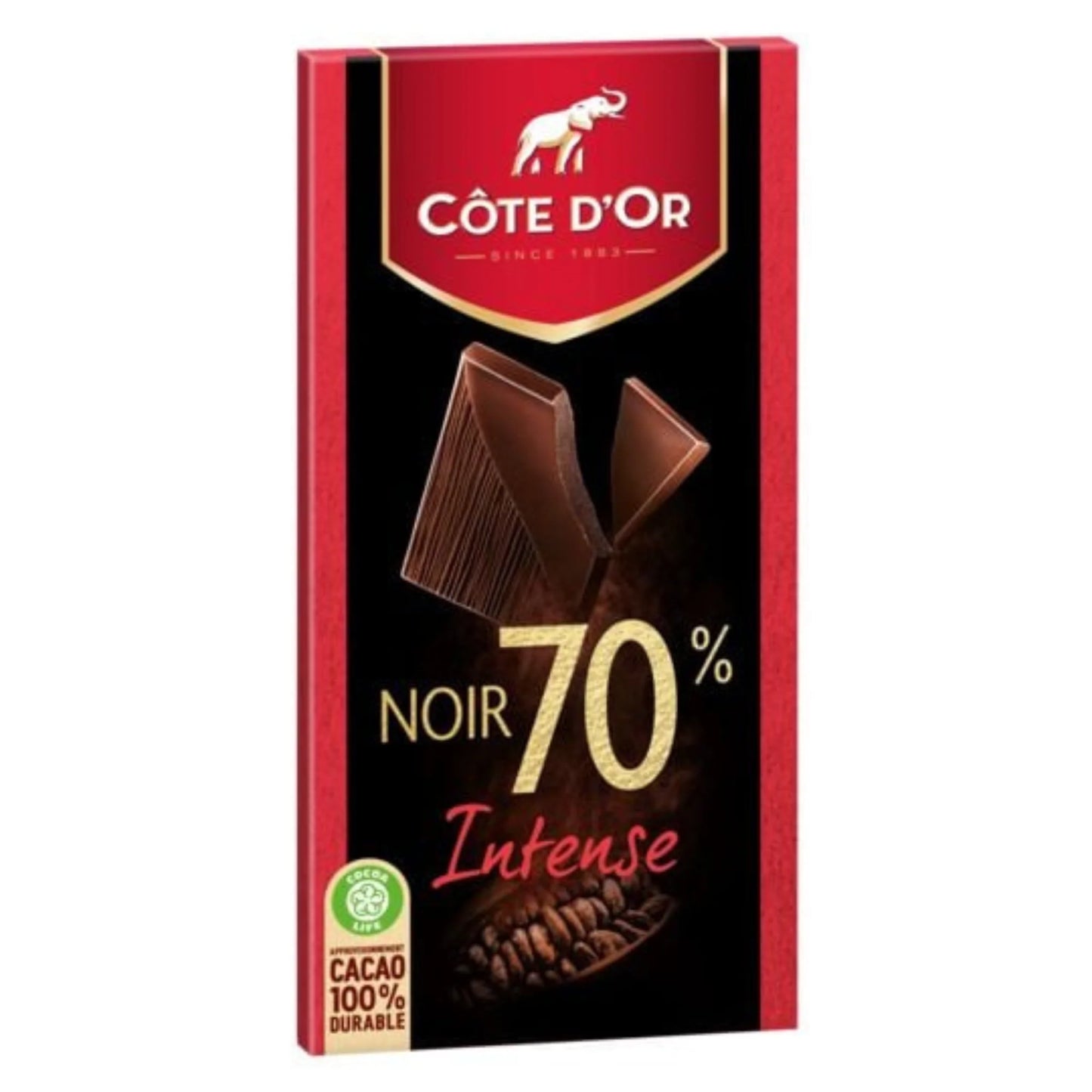COTE D'OR  Tablette de Chocolat Noir Intense 70% 
La tablette de 100 g