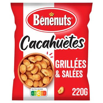 Benenuts Cacahuètes Salées 220g - épicerie les 3 gourmets biscottes-tartinades-de-pain-grille-cereales-et-barres-de-cereales