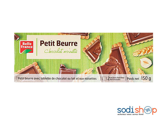 Biscuits Petit Beurre Chocolat Noisette - Belle France 150g - épicerie les 3 gourmets biscuits-et-gateaux