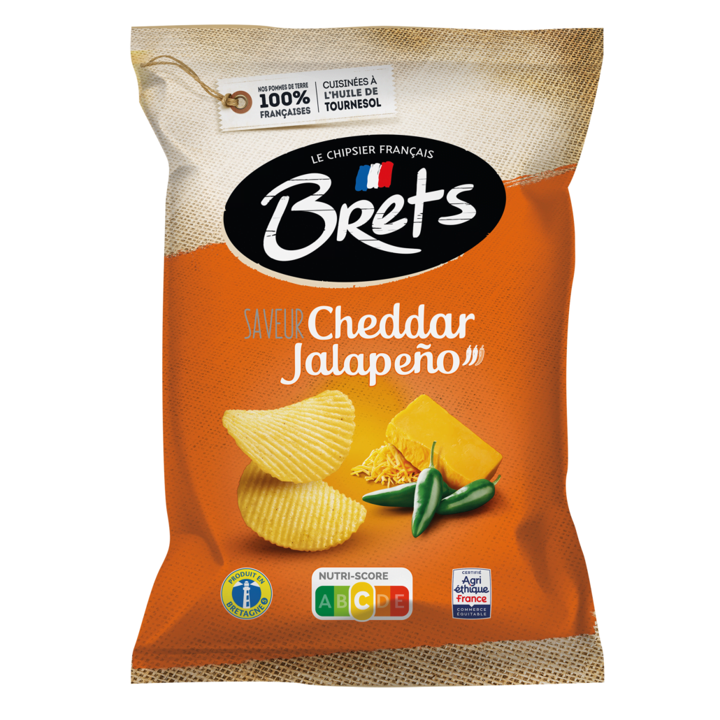 Brets saveur cheddar jalapeno 125g - épicerie les 3 gourmets Chips et apéritifs