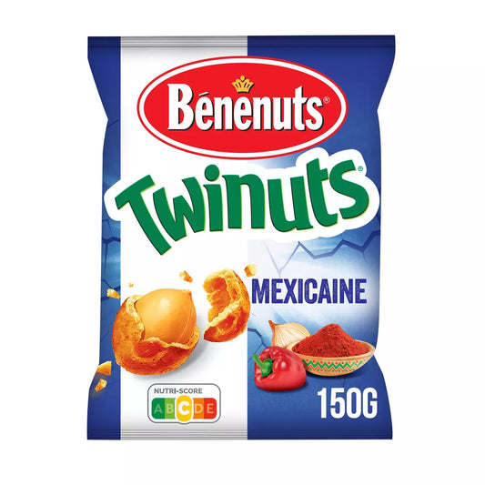 Cacahuètes enrobées saveur mexicaine BENENUTS TWINUTS 150 g - épicerie les 3 gourmets Chips et apéritifs