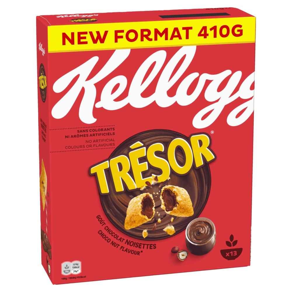 Kellogg's Trésor Choco noisette 410G - épicerie les 3 gourmets biscottes-tartinades-de-pain-grille-cereales-et-barres-de-cereales
