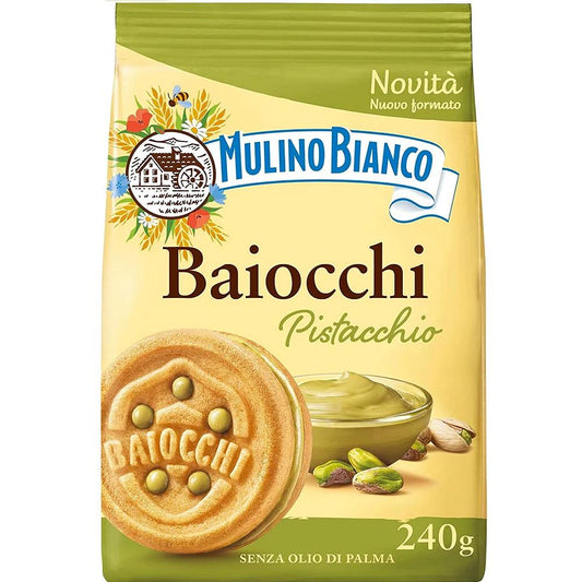 MULINO BIANCO Baiocchi - biscuits fourrés à la pistache 240g