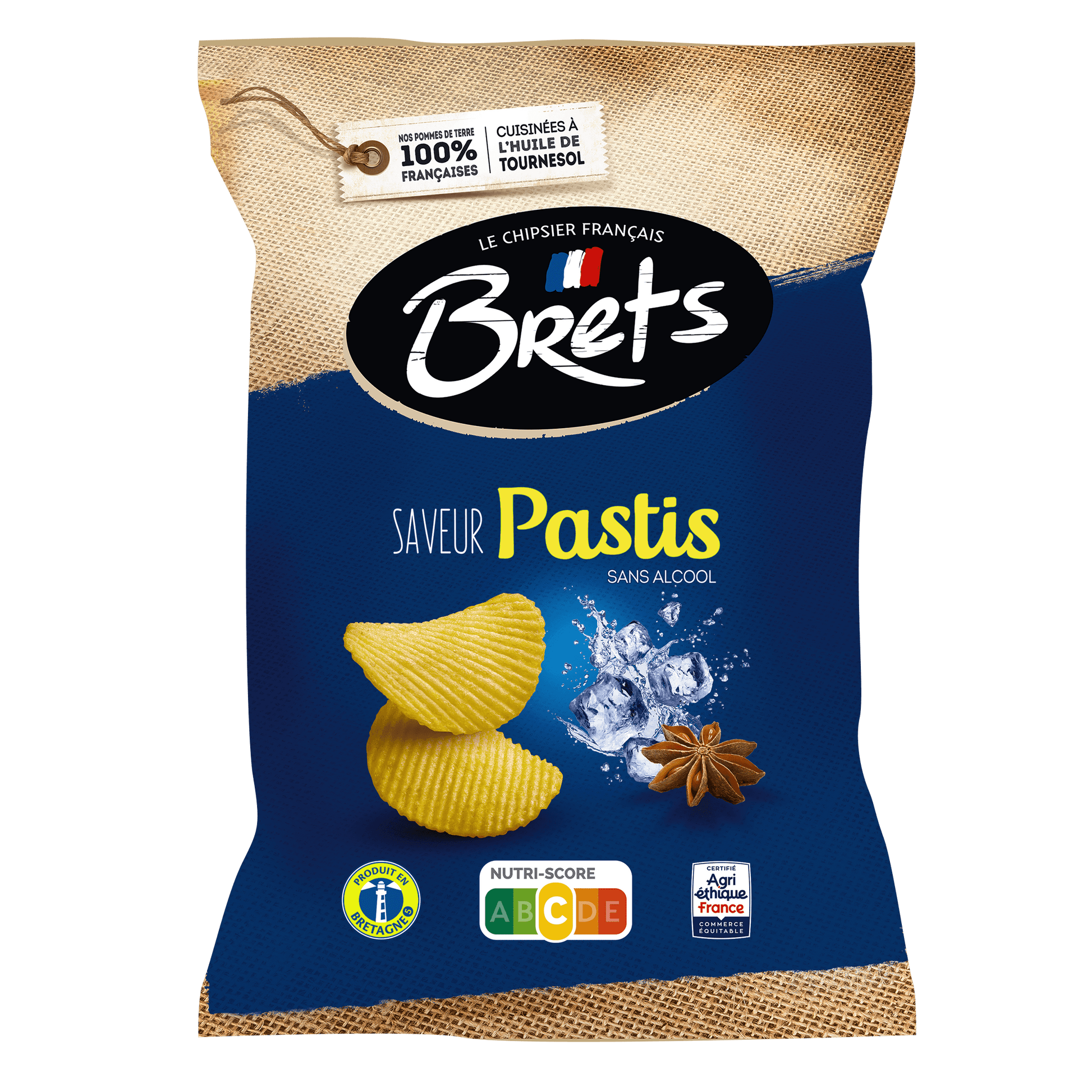 Brets saveur pastis sans Alcool 125g - épicerie les 3 gourmets Chips et apéritifs