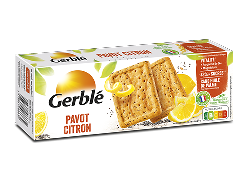 GERBLE Biscuit Pavot Citron 200g - épicerie les 3 gourmets biscuits-et-gateaux